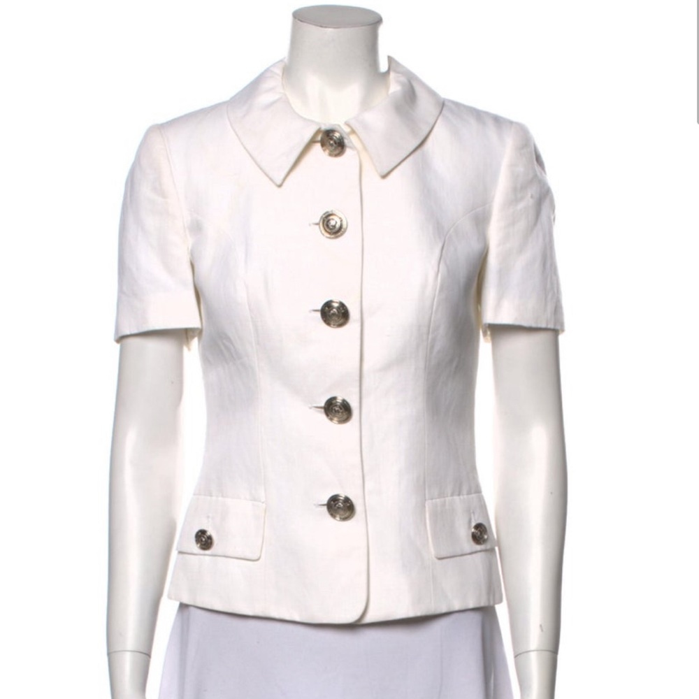 Versace Jeans Short Sleeve Button-Up Top blazer